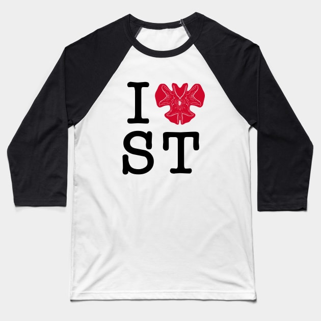 I LOVE STRANGER THINGS Baseball T-Shirt by ALFBOCREATIVE